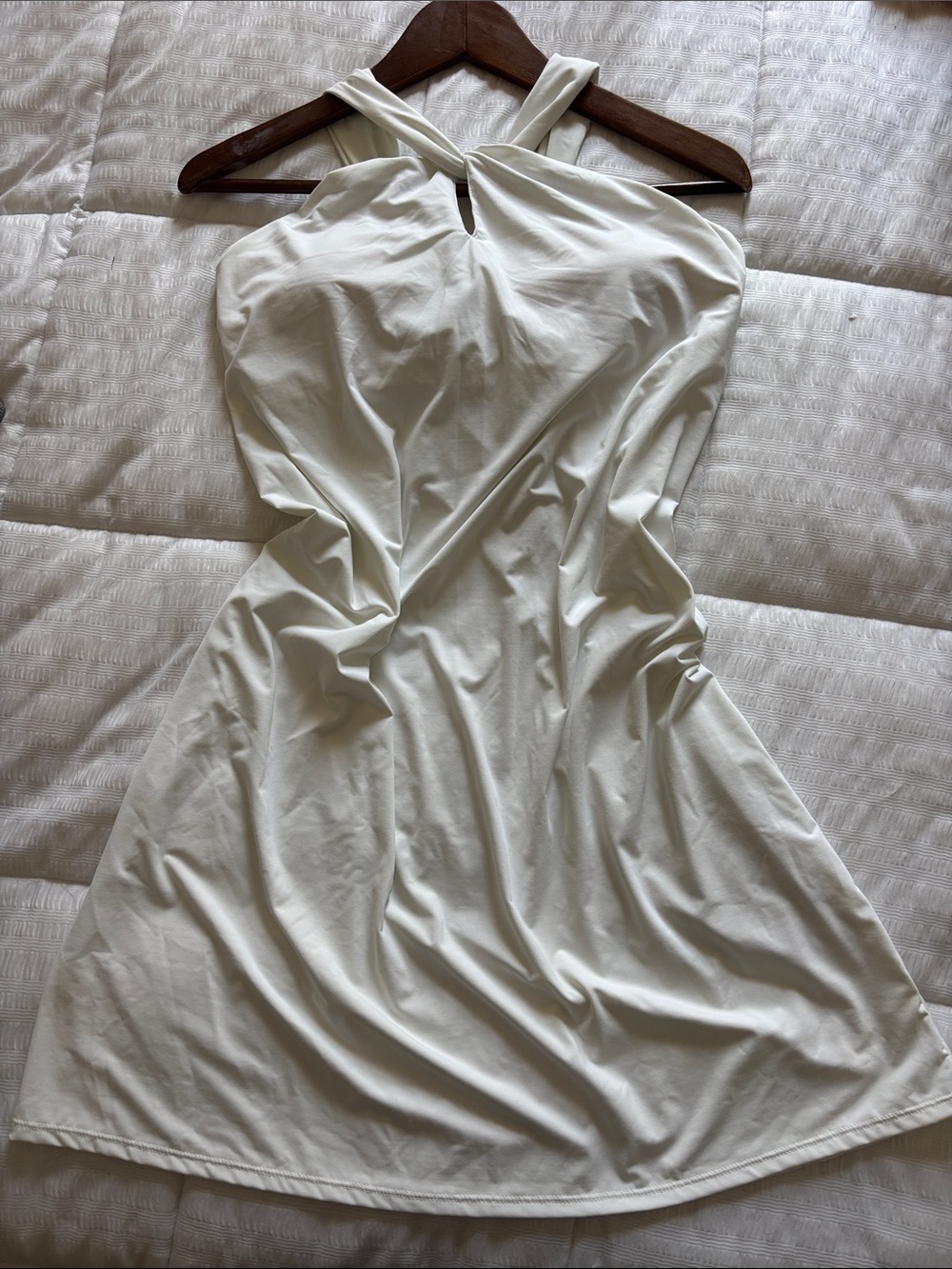 ATHLETA White Halter Swim Dress Size Large Like New